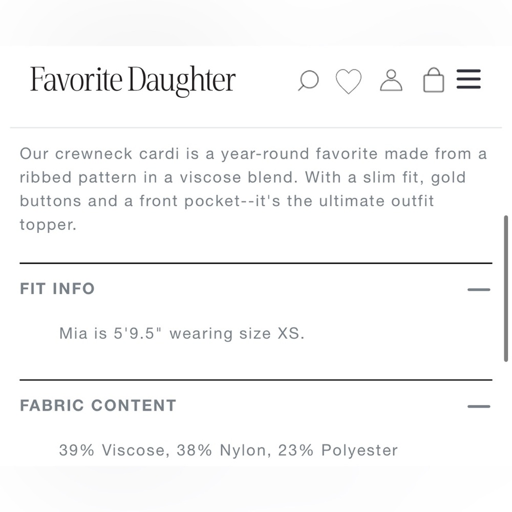 NWT Favorite Daughter The Quinn Cardigan in Cream Size Medium - Picture 10 of 12